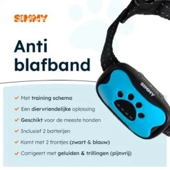 Simmy Anti Blafband - Diervriendelijke Opvoedingshalsband - Zwart En Blauw - Diervriendelijk - Zonder Schok - Anti Blaf Band Voor Grote En Kleine Honden -Exporteren Alles Voor Honden Winkel 1200x1200 544