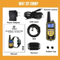 W&Z® Anti Blafband Inclusief Afstandsbediening- 3-60KG - Diervriendelijk - Zonder Schok - Vibratie/Audio/Licht - Anti Blaf Band - Water Bestendig -Exporteren Alles Voor Honden Winkel 1200x1200 557