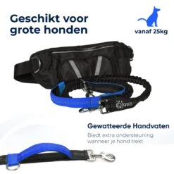 Canicross Looplijn Hond Met Heupriem Voor Hardlopen - Elastische Handsfree Hondenriem - Honden Trainingslijn - 150/200cm - Blauw -Exporteren Alles Voor Honden Winkel 1200x1200 663