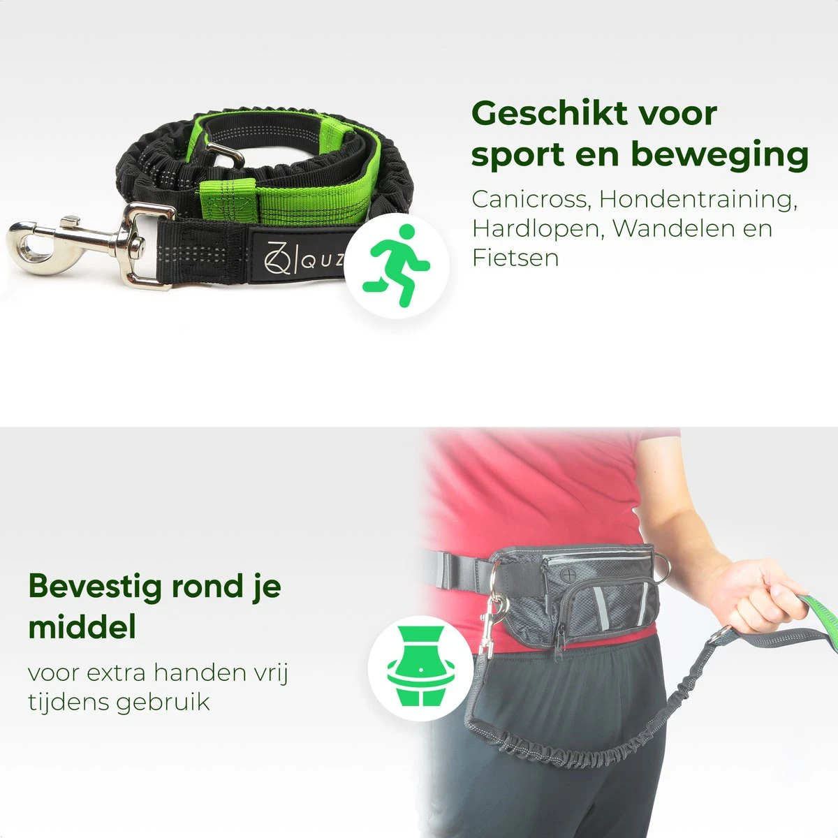 Canicross Looplijn Hond Met Heupriem Voor Hardlopen - Elastische Handsfree Hondenriem - Honden Trainingslijn - 150/200cm - Groen 7 Canicross Looplijn Hond Met Heupriem Voor Hardlopen - Elastische Handsfree Hondenriem - Honden Trainingslijn - 150/200cm - Groen - Afbeelding 5