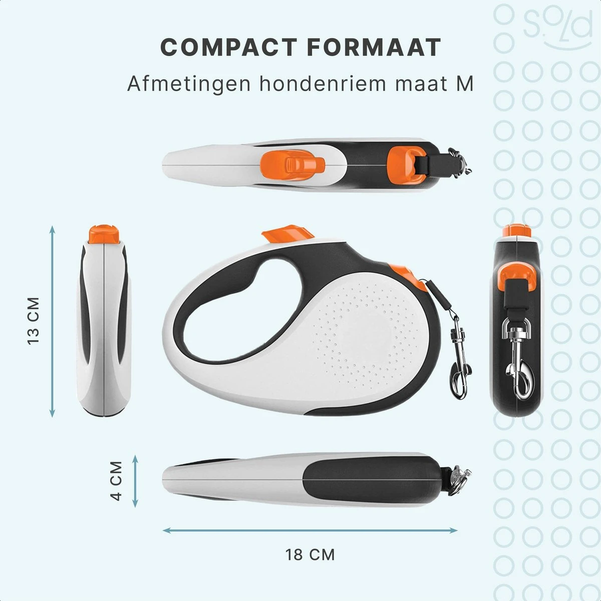 Hondenriem Tape - 5 Meter - Medium - Voor Honden <25 Kg - Zwart-Wit 10 Hondenriem Tape - 5 Meter - Medium - Voor Honden <25 Kg - Zwart-Wit - Afbeelding 8