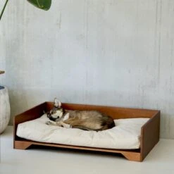 STUDIO ANIMAUX Hondenmand Met Katoenen Kussen (maat L) | 119 X 76,5 Cm | Hondenbed | Hondensofa | Hondenbank | Hout | Bruin -Exporteren Alles Voor Honden Winkel 1200x1200 824