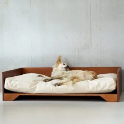 STUDIO ANIMAUX Hondenmand Met Katoenen Kussen (maat L) | 119 X 76,5 Cm | Hondenbed | Hondensofa | Hondenbank | Hout | Bruin -Exporteren Alles Voor Honden Winkel 1200x1200 826