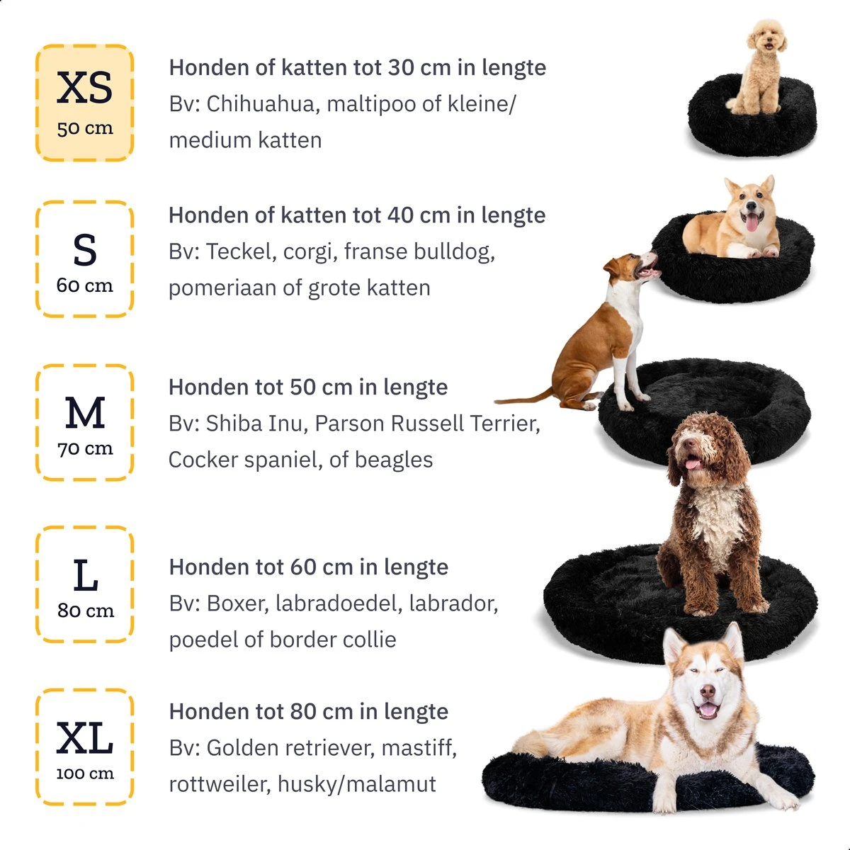All 4 Pets Supply® Hondenmand Donut - Kattenmand - Maat XS - Geschikt Voor Honden/katten Tot 30 Cm - Hondenkussen - Zwart 10 All 4 Pets Supply® Hondenmand Donut - Kattenmand - Maat XS - Geschikt Voor Honden/katten Tot 30 Cm - Hondenkussen - Zwart - Afbeelding 8