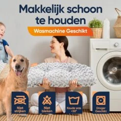 Happysnoots Hondenkussen 70 X 50cm - Hondenbed - Donut Dog Bed - Fluffy - Grijs - Wasbaar -Exporteren Alles Voor Honden Winkel 1200x1200 923
