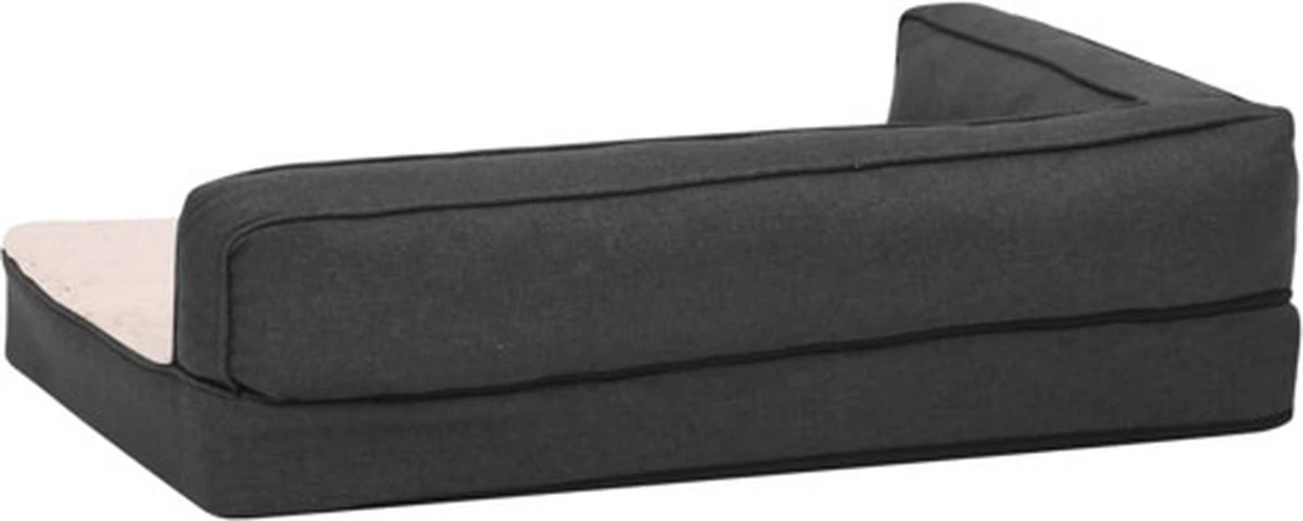 VidaXL Hondenbed Ergonomisch Linnen-look 60x42 Cm Fleece Donkergrijs 8 VidaXL Hondenbed Ergonomisch Linnen-look 60x42 Cm Fleece Donkergrijs - Afbeelding 6