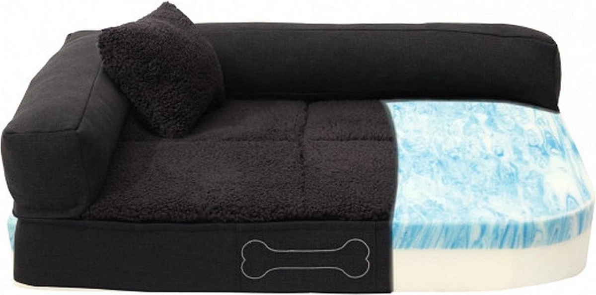 Sun Garden Pallina Orthopedisch Hondenkussen 120x80x27cm Antraciet/Grijs 7 Sun Garden Pallina Orthopedisch Hondenkussen 120x80x27cm Antraciet/Grijs - Afbeelding 5