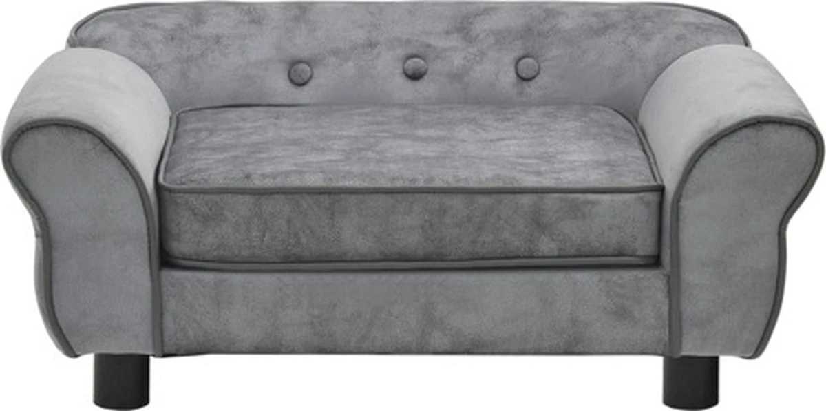 VidaXL Hondenbank 72x45x30 Cm Pluche Grijs 6 VidaXL Hondenbank 72x45x30 Cm Pluche Grijs - Afbeelding 4