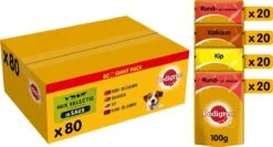 Exporteren Alles Voor Honden Winkel 4 Pedigree Adult In Saus Honden Natvoer - Vier Verschillende Smaken - 80 X 100 Gr
