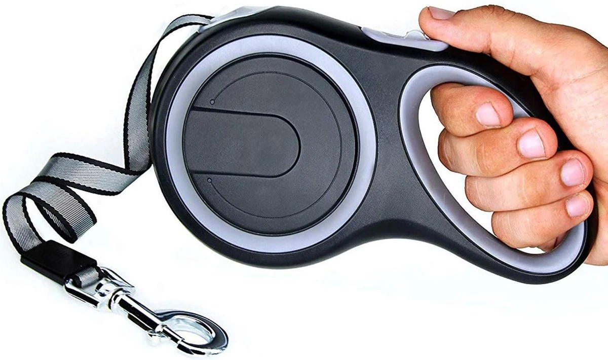 IGOODS - Uitlaatriem - Honden Riem - Katten Riem - Uitlaatriem Voor Dieren Rollijn - Hondenriem - 5 Meter Lang - Grijs 4 IGOODS - Uitlaatriem - Honden Riem - Katten Riem - Uitlaatriem Voor Dieren Rollijn - Hondenriem - 5 Meter Lang - Grijs - Afbeelding 2