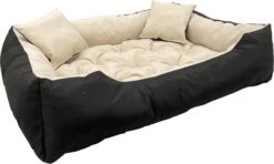 Ecco - Honden- En Kattenbed Met Kussen | Binnenmaat: 130x100 / Buitenmaat: 145x115cm - Beige / Zwart -Exporteren Alles Voor Honden Winkel 1200x717 5