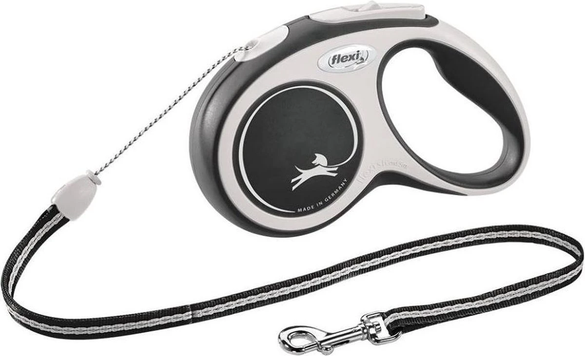 Flexi Rollijn New Comfort Koord M Zwart&Lichtgrijs - Hondenriem - 8 M 6 Flexi Rollijn New Comfort Koord M Zwart&Lichtgrijs - Hondenriem - 8 M - Afbeelding 4
