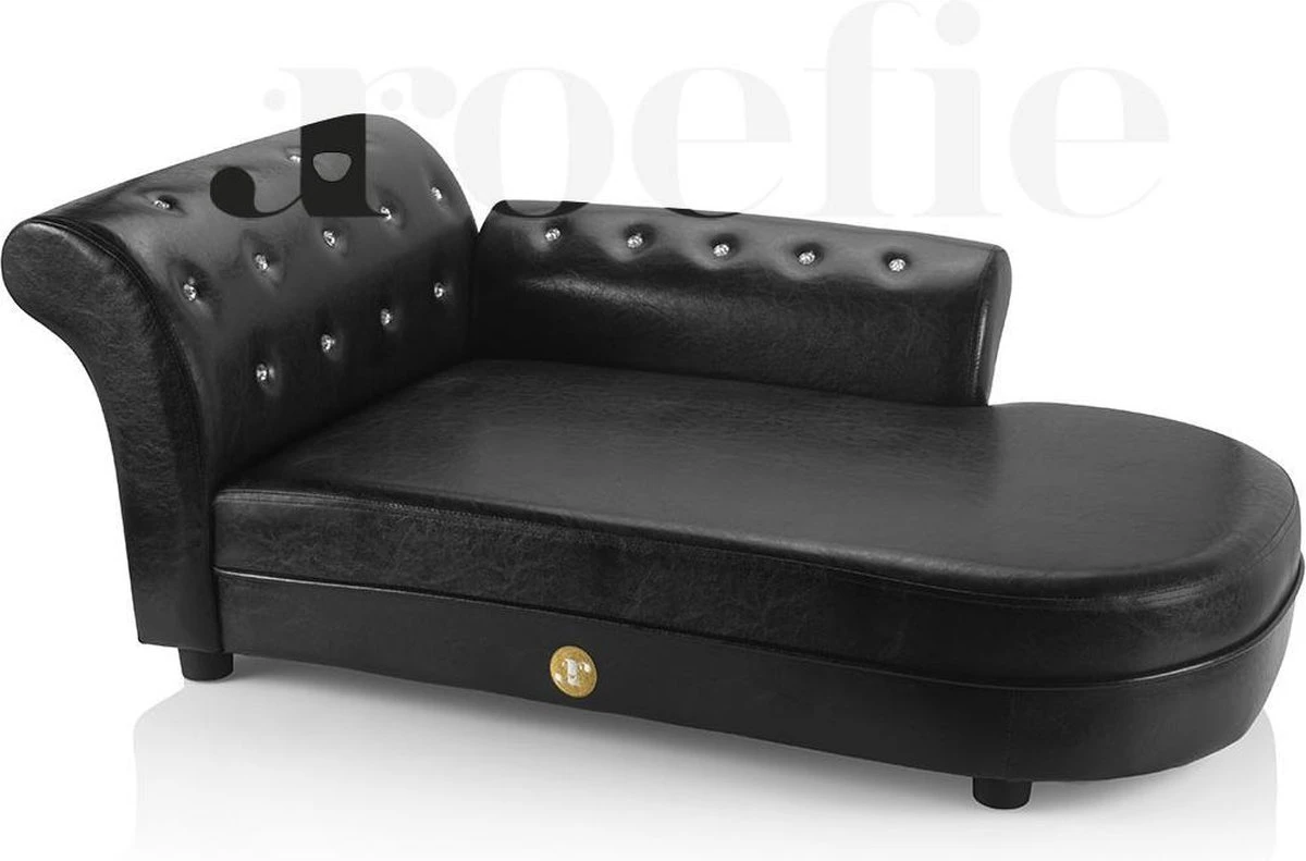 Roefie - Luxe Hondensofa CHIQUE - Zwart - Eco-leer 3 Roefie - Luxe Hondensofa CHIQUE - Zwart - Eco-leer