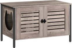 Houten Kattenhuis - Kattenkast Voor Binnen & Buiten - Kattenhok - Kattenhuisje Hout Met Deur En Gat - Hondenhok Voor Kleine Honden - 80 X 45 X 50.5 Cm