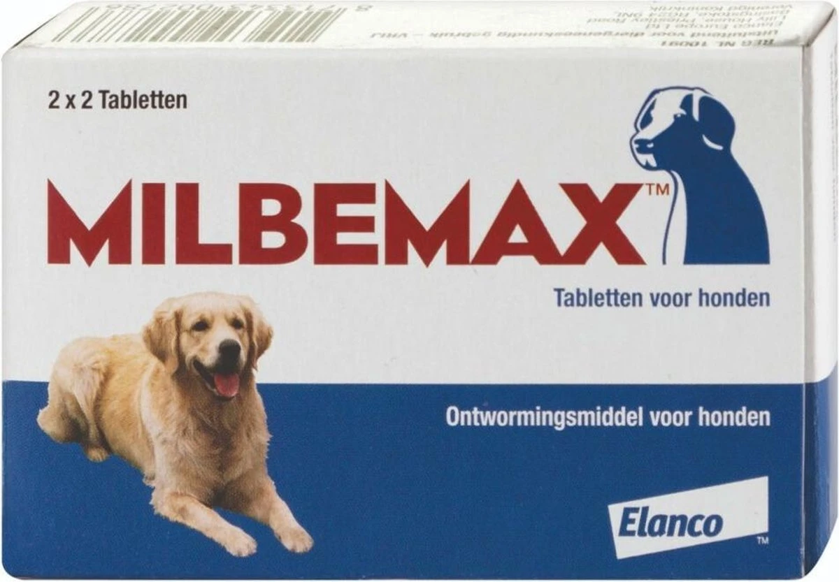 Milbemax Grote Hond 2x2 Tabletten - 1 ST à 2 X 2 TABL 3 Milbemax Grote Hond 2x2 Tabletten - 1 ST à 2 X 2 TABL