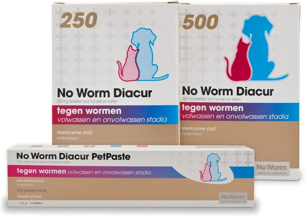 No Worm Diacur 500 Ontworming Hond En Kat 10 Tabletten 4 No Worm Diacur 500 Ontworming Hond En Kat 10 Tabletten - Afbeelding 2