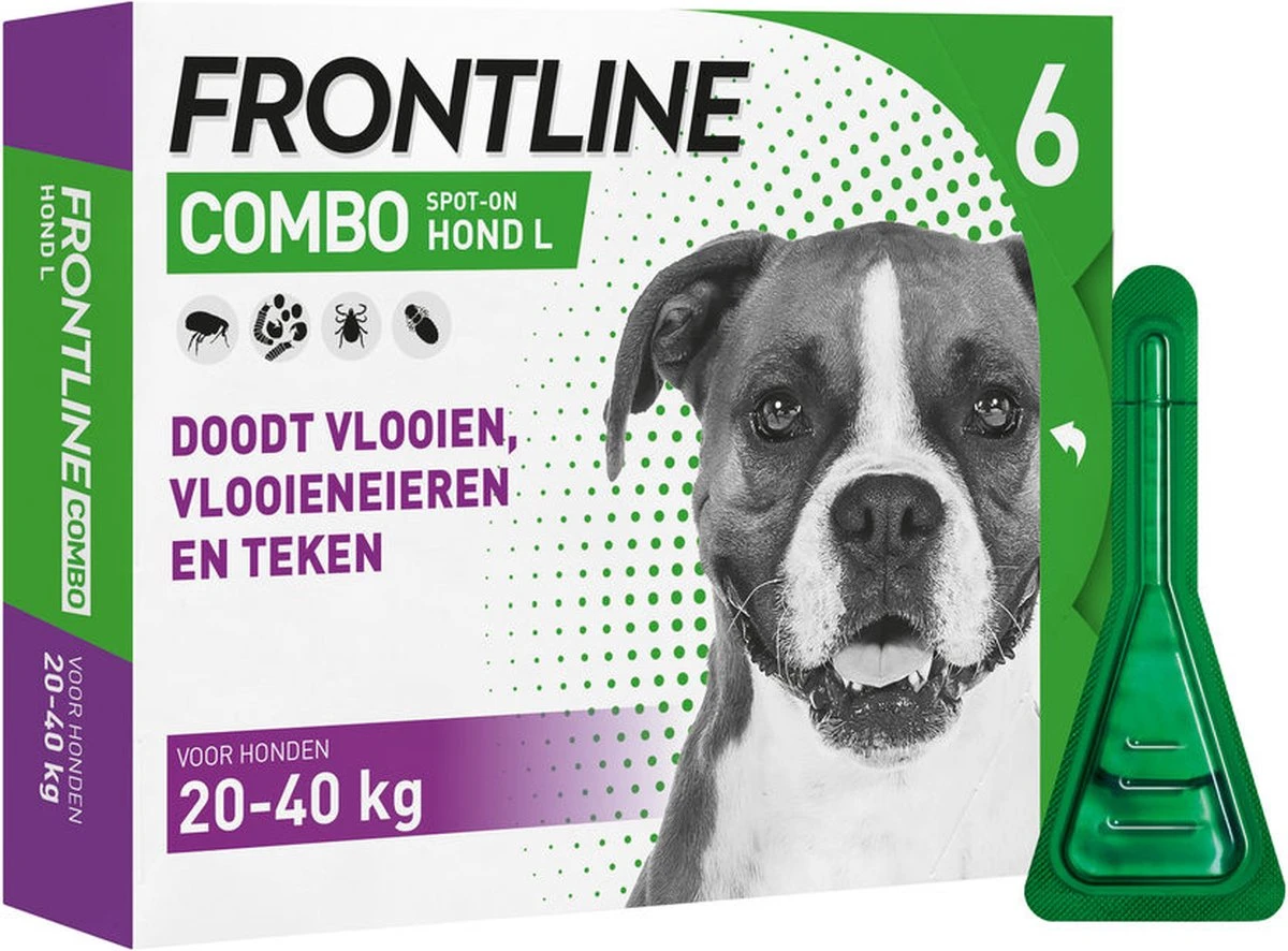 Frontline Combo - L: Van 20 Tot 40 Kg - Anti Vlooienmiddel En Tekenmiddel - Hond - 6 Pipetten 9 Frontline Combo - L: Van 20 Tot 40 Kg - Anti Vlooienmiddel En Tekenmiddel - Hond - 6 Pipetten - Afbeelding 7