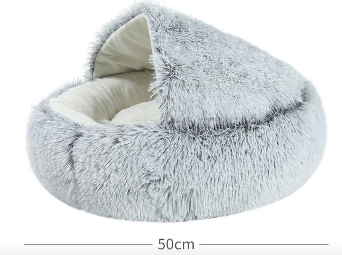 Mooki Nova Plushe - Kattenmand - Luxe Kattenbed - Kattenkussen - Cavebed - Donut - Extra Zacht & Comfortabel - Hondenmand - Lichtblauw - 50 Cm 4 Mooki Nova Plushe - Kattenmand - Luxe Kattenbed - Kattenkussen - Cavebed - Donut - Extra Zacht & Comfortabel - Hondenmand - Lichtblauw - 50 Cm - Afbeelding 2