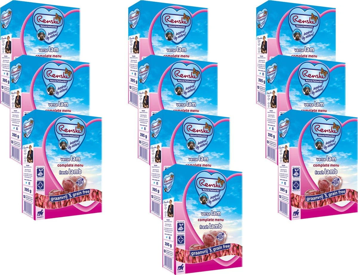Renske Hond Vers Adult Graanvrij - Lam - Hondenvoer - 10 X 395 G 10 Renske Hond Vers Adult Graanvrij - Lam - Hondenvoer - 10 X 395 G - Afbeelding 8
