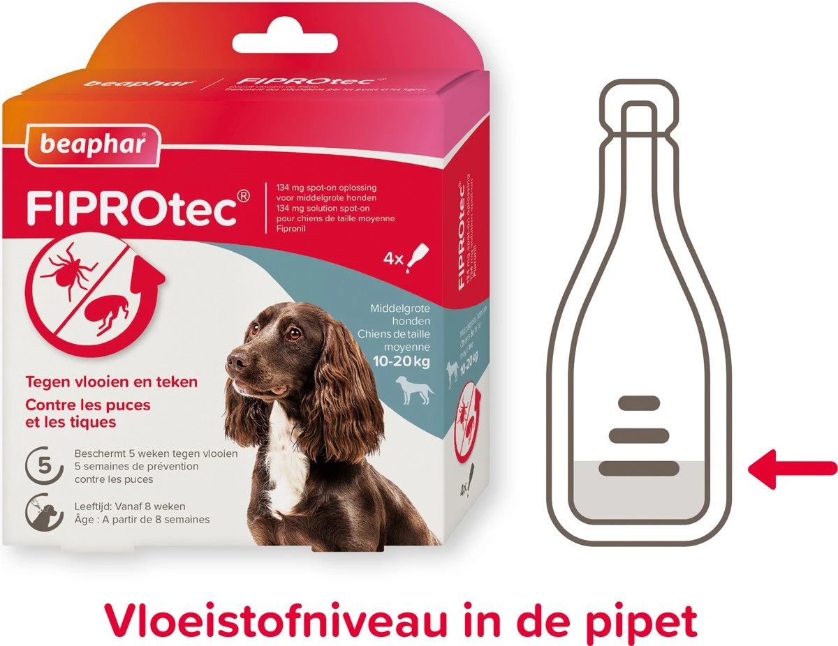 Beaphar Fiprotec Vlooien- En Tekenmiddel Hond 10-20 Kg - 4 Pipetten 10 Beaphar Fiprotec Vlooien- En Tekenmiddel Hond 10-20 Kg - 4 Pipetten - Afbeelding 8