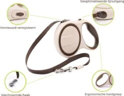 Hondenriem - Leiband Hond - Rollijn - 5 Meter - Beige - Riem Met Oprolsysteem - Hondenriem Flexi - Hondenlijn - Uitlaatriem -Exporteren Alles Voor Honden Winkel 1200x930 2