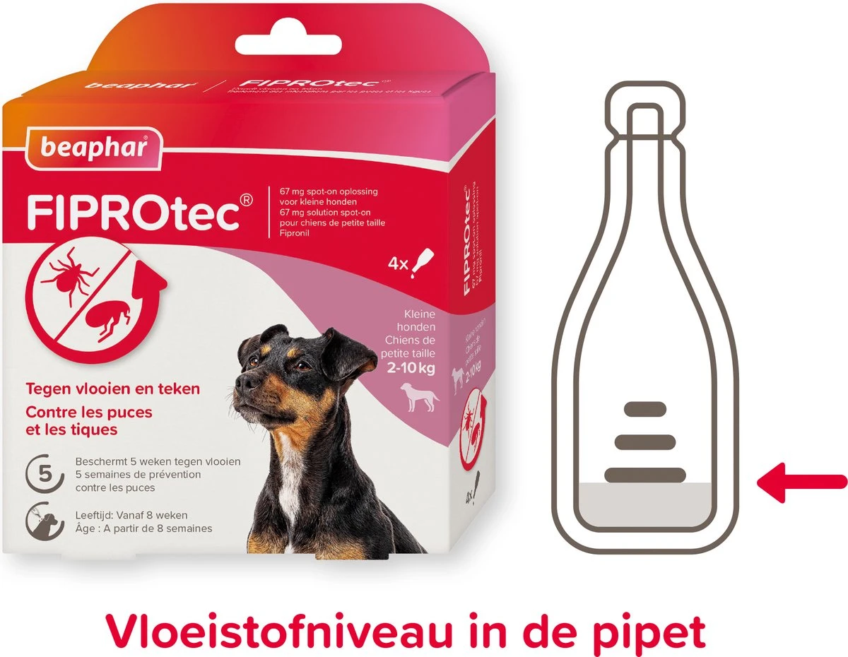 Beaphar Fiprotec Anti Vlooien En Teken Druppels 2 - 10 Kg 3 + 1 Stuks 4 Beaphar Fiprotec Anti Vlooien En Teken Druppels 2 - 10 Kg 3 + 1 Stuks - Afbeelding 2