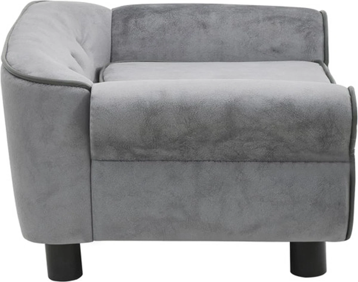 VidaXL Hondenbank 72x45x30 Cm Pluche Grijs 9 VidaXL Hondenbank 72x45x30 Cm Pluche Grijs - Afbeelding 7