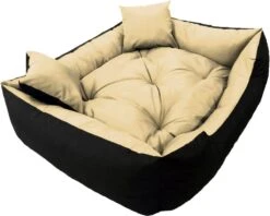 Ecco - Honden- En Kattenbed Met Kussen | Binnenmaat: 130x100 / Buitenmaat: 145x115cm - Beige / Zwart -Exporteren Alles Voor Honden Winkel 1200x961 1