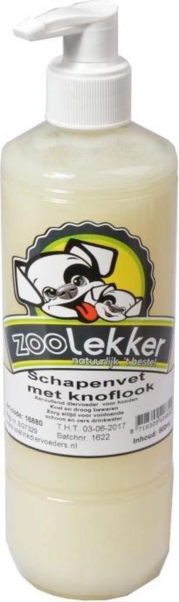 Zoolekker Schapenvet+knoflook - 500ml - Ondersteunende Olie - Hond En Kat 3 Zoolekker Schapenvet+knoflook - 500ml - Ondersteunende Olie - Hond En Kat