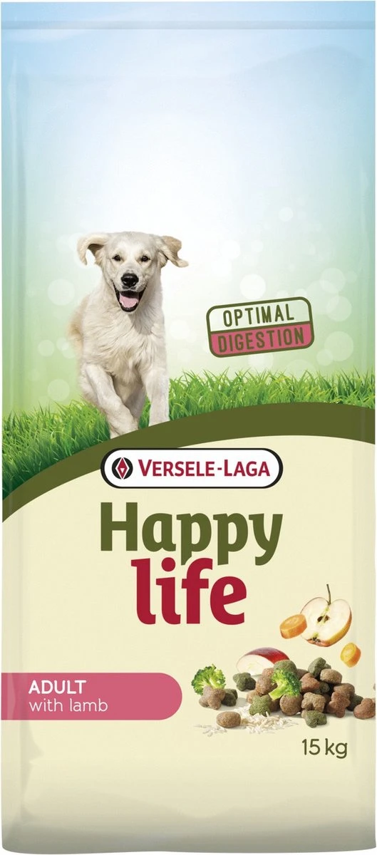 VERSELE-LAGA Happy Life Adult Lam Digestion - Hondenvoer - 15 Kg 3 VERSELE-LAGA Happy Life Adult Lam Digestion - Hondenvoer - 15 Kg