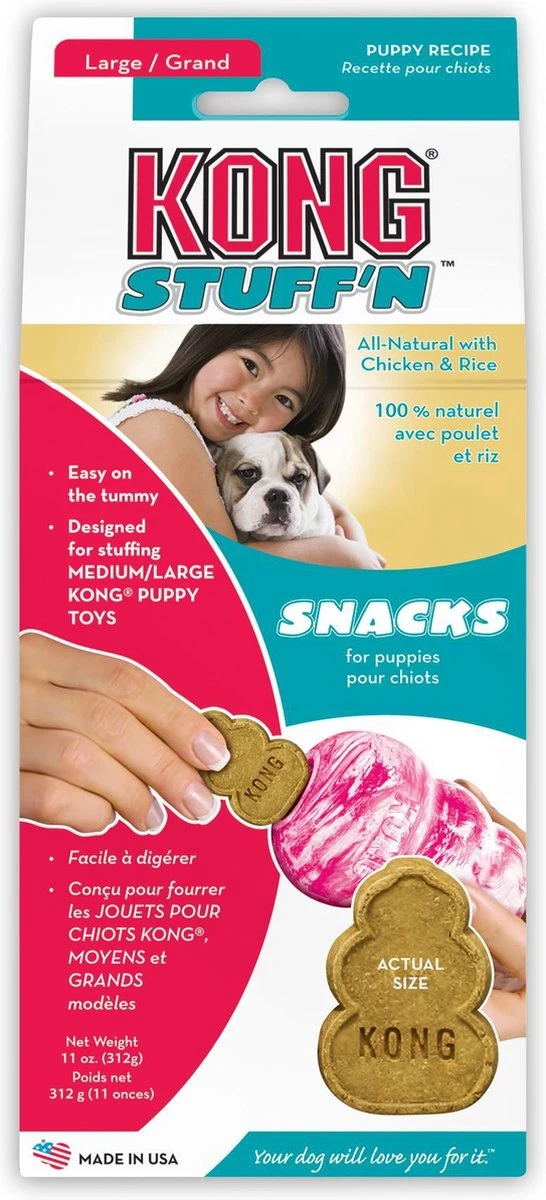 Kong Stuff 'N Snacks Puppy Hondensnack - Kip&Rijst - L 11 Kong Stuff 'N Snacks Puppy Hondensnack - Kip&Rijst - L - Afbeelding 9