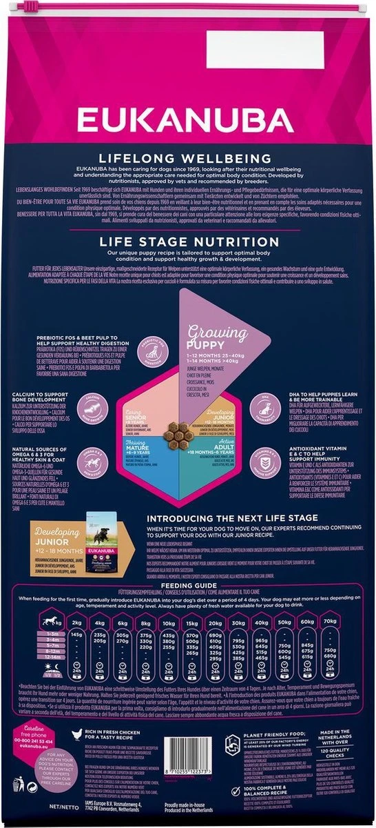 Eukanuba Dog Puppy Large Breed - Kip - Puppyvoer - 15 Kg 4 Eukanuba Dog Puppy Large Breed - Kip - Puppyvoer - 15 Kg - Afbeelding 2