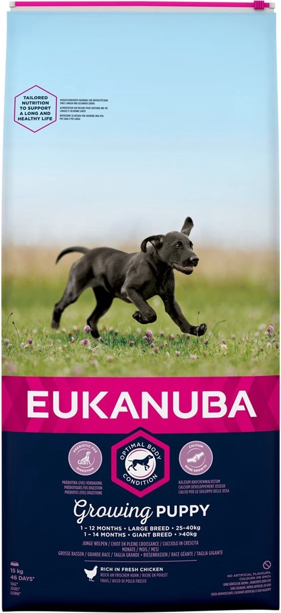 Eukanuba Dog Puppy Large Breed - Kip - Puppyvoer - 15 Kg 5 Eukanuba Dog Puppy Large Breed - Kip - Puppyvoer - 15 Kg - Afbeelding 3