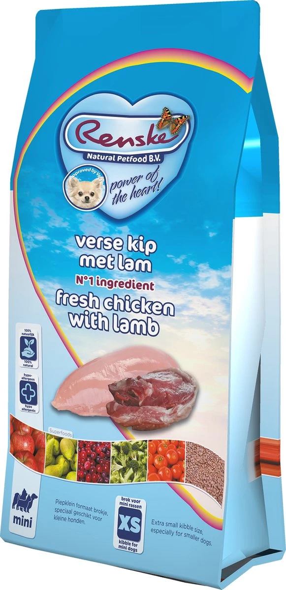 Renske Super Premium Mini Kip & Lam - Hondenvoer - 2 Kg 6 Renske Super Premium Mini Kip & Lam - Hondenvoer - 2 Kg - Afbeelding 4