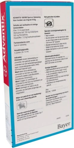Bayer Advantix Vlooien & Teken Pipetten - Hond 4 Tot 10 Kg - 4 Stuks -Exporteren Alles Voor Honden Winkel 605x1200 3