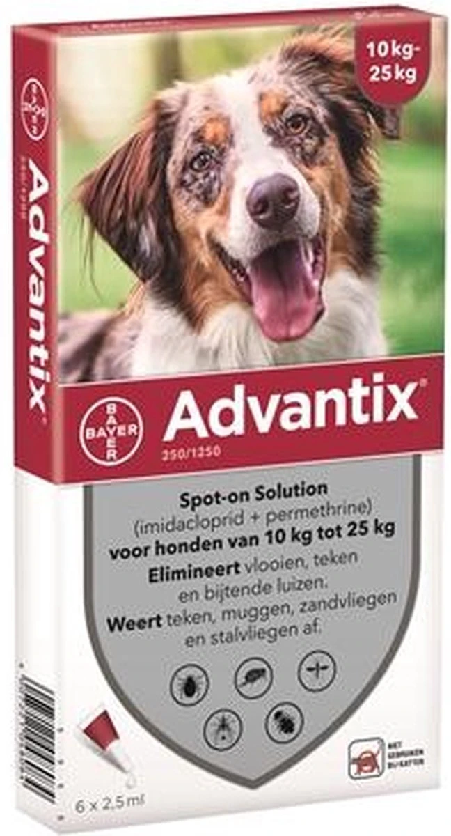 Bayer Advantix Vlooien & Teken Pipetten - Hond 25 Tot 40 Kg - 6 Stuks 17 Bayer Advantix Vlooien & Teken Pipetten - Hond 25 Tot 40 Kg - 6 Stuks - Afbeelding 15