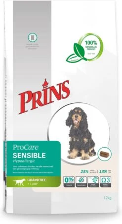 Prins Procare Graanvrij Sensible Hypoallergic - 12 KG -Exporteren Alles Voor Honden Winkel 652x1200 1