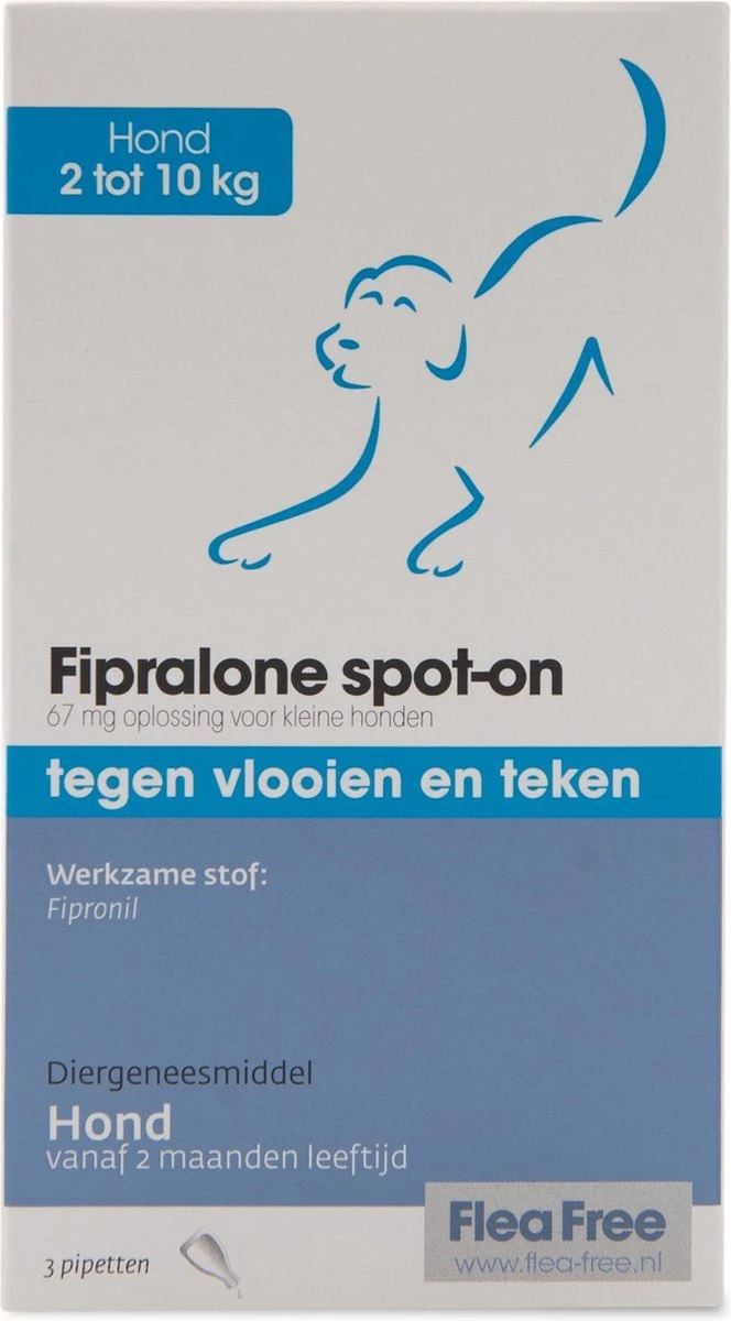 Flea Free Fipralone Spot-on Hond 2 Tot 10 Kg - 3 Pipet 10 Flea Free Fipralone Spot-on Hond 2 Tot 10 Kg - 3 Pipet - Afbeelding 8