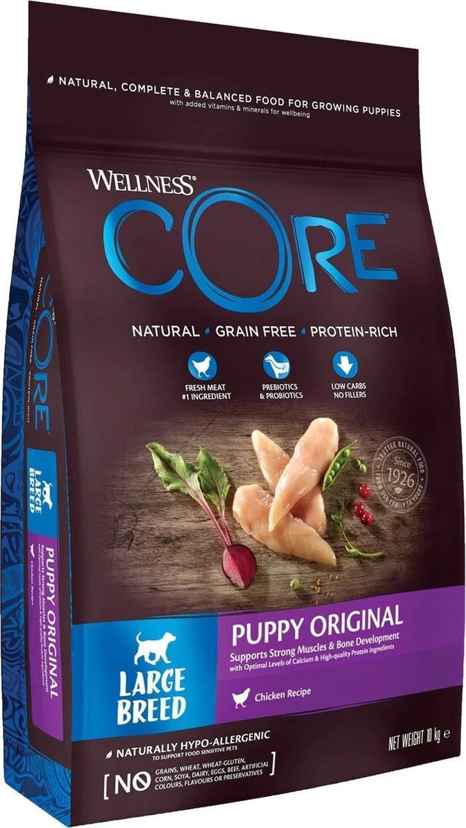 Wellness Core Grain Free Large Breed Puppy Kip - Hondenvoer - 10 Kg 3 Wellness Core Grain Free Large Breed Puppy Kip - Hondenvoer - 10 Kg