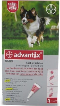 Bayer Advantix Vlooien & Teken Pipetten - Hond 4 Tot 10 Kg - 4 Stuks -Exporteren Alles Voor Honden Winkel 687x1200 2