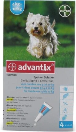 Bayer Advantix Vlooien & Teken Pipetten - Hond 4 Tot 10 Kg - 4 Stuks -Exporteren Alles Voor Honden Winkel 691x1200 1