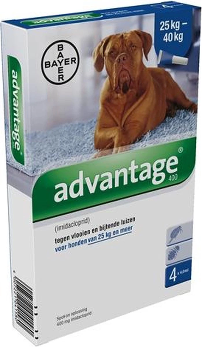 Bayer Anti Vlooienmiddel Advantage 400 25 - 40 Kg - 4 Pipetten 19 Bayer Anti Vlooienmiddel Advantage 400 25 - 40 Kg - 4 Pipetten - Afbeelding 17