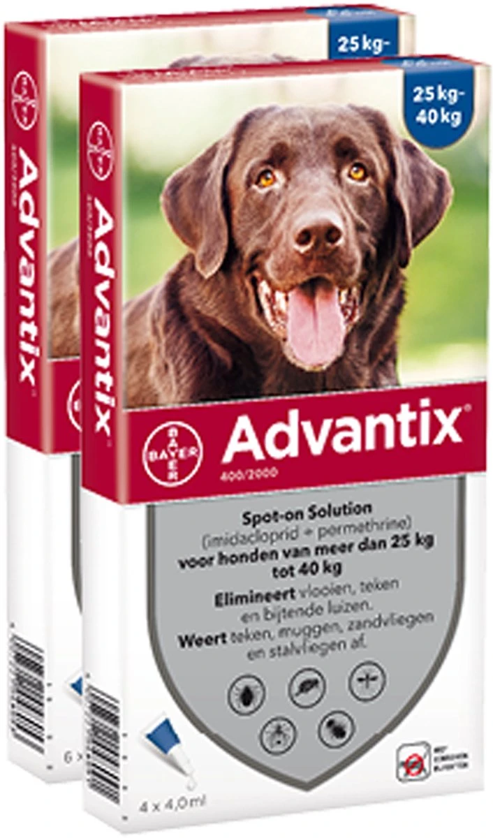 Bayer Advantix Spot-on 400/2000 25+ Kg - 4 Pipetten 22 Bayer Advantix Spot-on 400/2000 25+ Kg - 4 Pipetten - Afbeelding 20