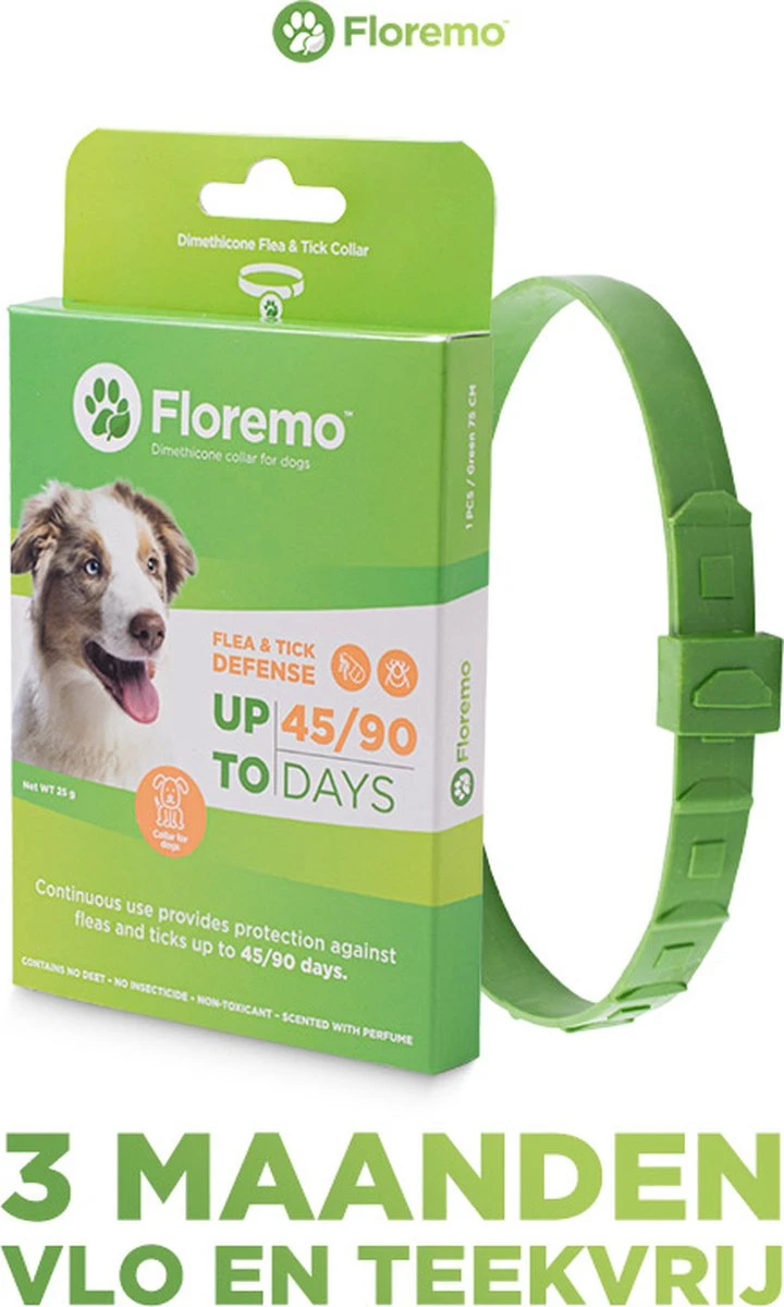 Floremo - Vlooienband En Tekenband Voor Hond - 3 Maanden Bescherming - Anti Tekenmiddel 4 Floremo - Vlooienband En Tekenband Voor Hond - 3 Maanden Bescherming - Anti Tekenmiddel - Afbeelding 2