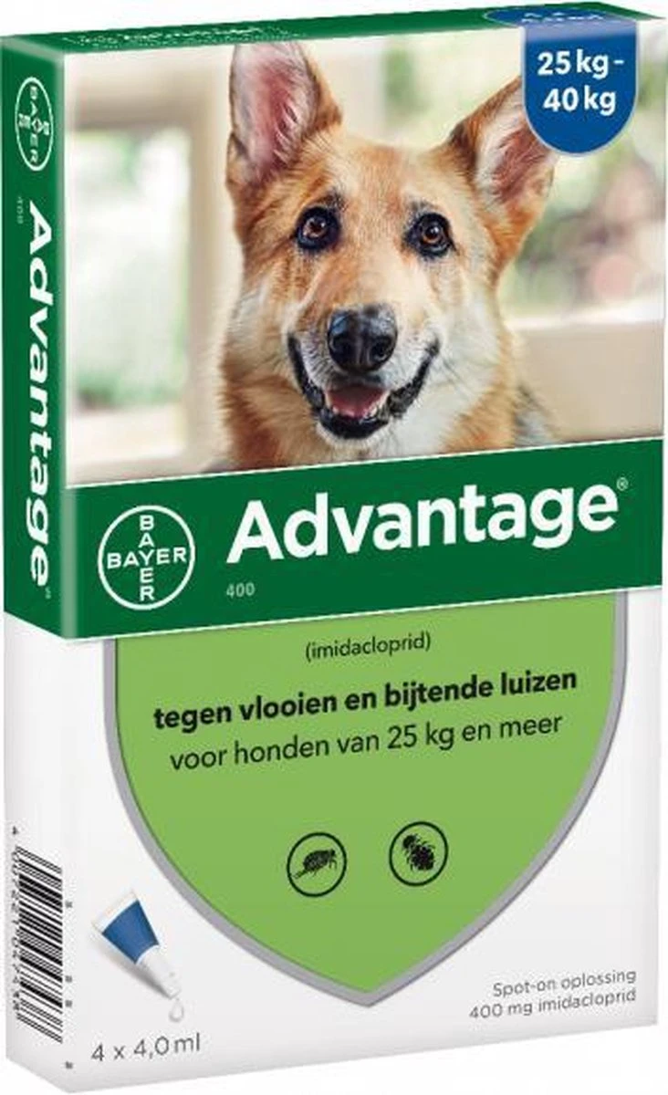 Bayer Anti Vlooienmiddel Advantage 400 25 - 40 Kg - 4 Pipetten 20 Bayer Anti Vlooienmiddel Advantage 400 25 - 40 Kg - 4 Pipetten - Afbeelding 18