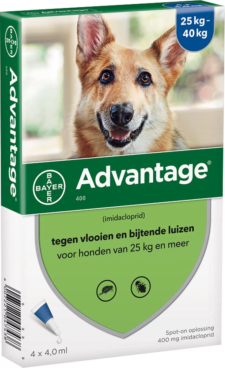 Bayer Anti Vlooienmiddel Advantage 400 25 - 40 Kg - 4 Pipetten 18 Bayer Anti Vlooienmiddel Advantage 400 25 - 40 Kg - 4 Pipetten - Afbeelding 16