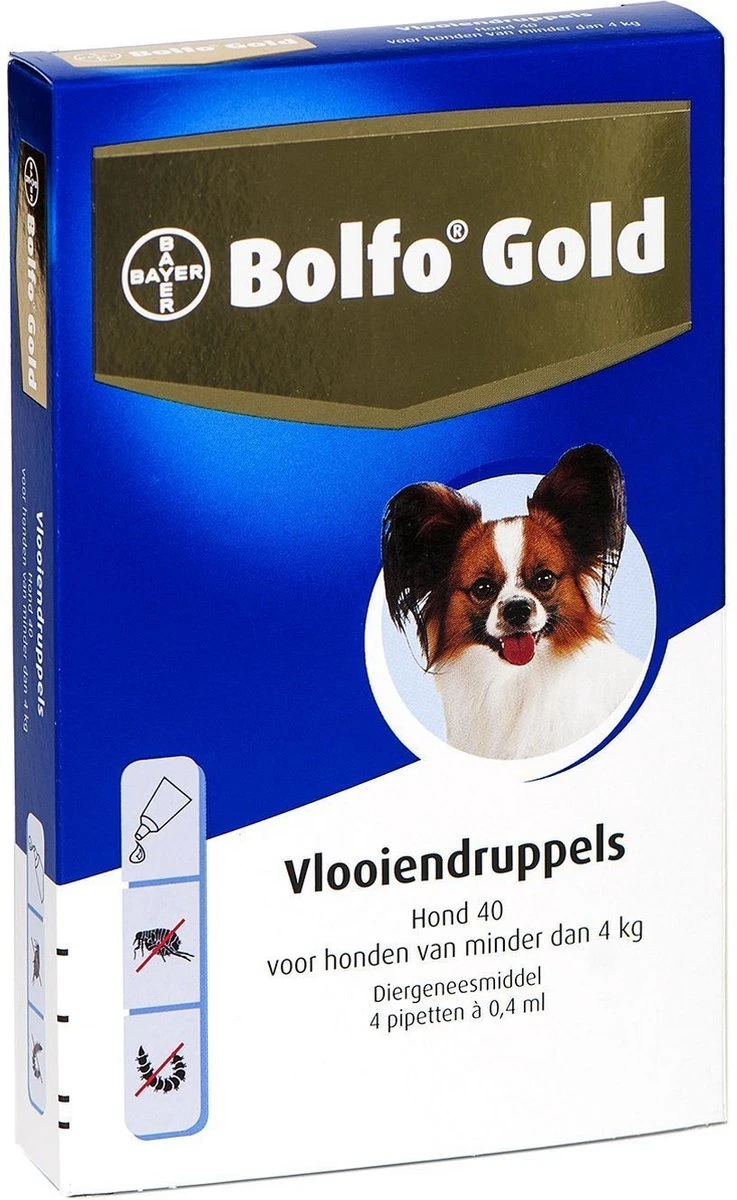 Bayer Bolfo Gold 40 Anti Vlooienmiddel - Hond - 0 Tot 4 Kg - 2 Pipetten 10 Bayer Bolfo Gold 40 Anti Vlooienmiddel - Hond - 0 Tot 4 Kg - 2 Pipetten - Afbeelding 8