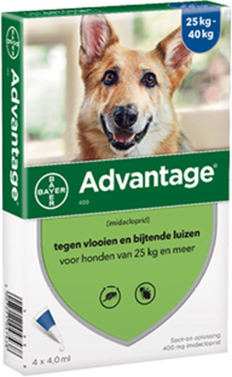 Bayer Anti Vlooienmiddel Advantage 400 25 - 40 Kg - 4 Pipetten 22 Bayer Anti Vlooienmiddel Advantage 400 25 - 40 Kg - 4 Pipetten - Afbeelding 20