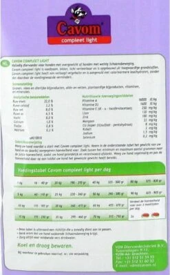 Cavom Compleet Hondenvoer Light - 5 Kg 8 Cavom Compleet Hondenvoer Light - 5 Kg -Exporteren Alles Voor Honden Winkel 745x1200 2
