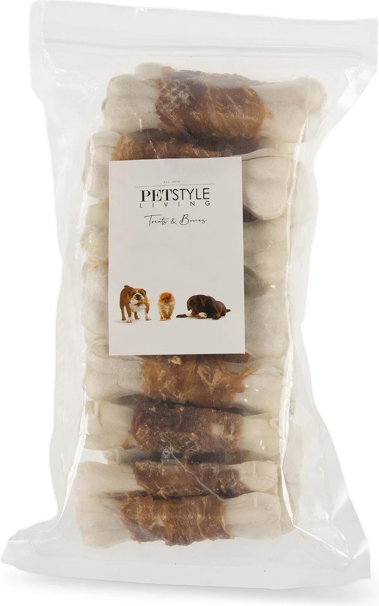 Petstyleliving Geperst Bot Met Eend 10cm - 20 Stuks - Hersluitbaar - Hondensnacks 3 Petstyleliving Geperst Bot Met Eend 10cm - 20 Stuks - Hersluitbaar - Hondensnacks